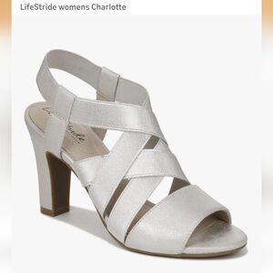 Life Stride Charlotte Strappy Silver Heels